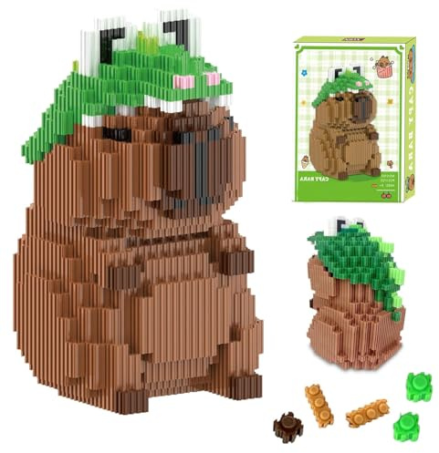 LINYIJOY Klemmbausteine Capybara, 1723 Stück Mini Bausteine Tier Set Extra Präzise & Stabil, Micro Building Blocks Farbig für DIY Basteln Deko Geschenk Kinder Erwachsene (Capybara Krokodil)