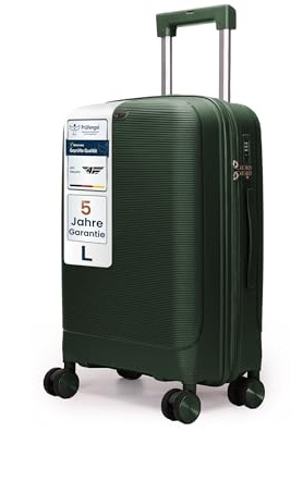 4FLY Leichter Hartschalen-Reisekoffer L - Groß 65 cm (60L) – Trolley Koffer mit TSA-Schloss, 4 Spinner-Doppelrollen & Aluminium-Teleskopgriff, Aufgabegepäck Reisegepäck