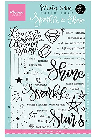 Marianne Design Sparkle and Shine Clear Stamp Set, Transparent