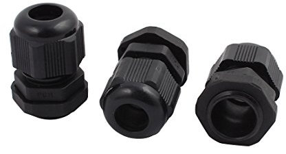 Sourcingmap 3Pcs PG11 5-10mm Range Waterproof Cable Glands Fixing Cord Connect Adapter Black