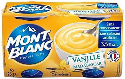 Mont Blanc Crème dessert saveur vanille - Les 4 pots de 125 g
