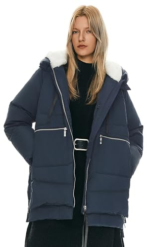 Orolay Women's Thickened Down Jacket Parka Hooded Long Puffer Coat for Winter