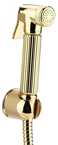 Solid Brass Bidet Sprayer Kit Hand Held Shower Bidet Tap Shattaf Spray Faucet Cloth Diaper Cleaning for Bathroom (Gold)