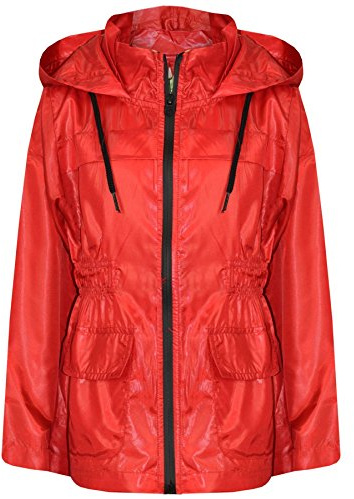 A2Z 4 Kids Raincoat Jackets Windbreaker Waterproof Parka Shower Resistant Hooded Raincoat Children Girls Boys Age 5-13 Years Red