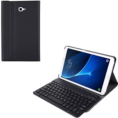 Funda con teclado para Samsung T580/T585, funda de piel sintética con teclado inalámbrico Bluetooth para Samsung Galaxy Tab A 10.1 (2016) [sin versión S-Pen] [SM-T580/T585]