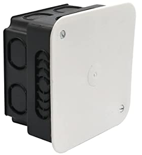 WITTKOWARE Unterputz Elektro Abzweigkasten, Verteilerkasten mit Deckel und Schrauben, 80x80 mm