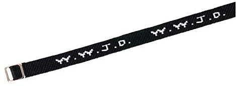 Praisent Armband gewebt WWJD/gewebtes Armband Jesus Nylonarmband (schwarz)