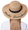 Schlapphüte für Damen, Stroh-Sonnenhut, bestickt, breite Krempe, Sommer, UPF50+, UV-Schutz, faltbar (braun), braun, M/L