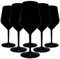 TUNDRA - Lot de 6 Verres a Pied | EVENT 47 cl | en PLASTIQUE RIGIDE (Tritan), Réutilisables, Verres à Vin Incassables, BPA-Free et Lavables au Lave Vaisselle, Verre à Vin, à Cocktail, (Noir)