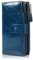 Demon&Hunter Portefeuille RFID Blocking Femmes Cuir Grande Capacité Porte Carte Portefeuille Femme Zip Porte-Monnaie Bleu DZA2083U