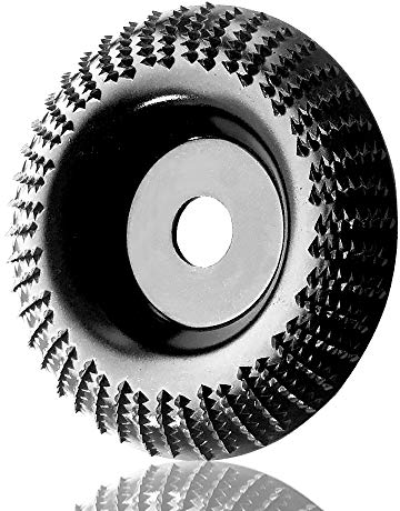 Upgraded Version Wood Garving Disc, (ø110x22mm) Wood Grinding Wheel Chainsaw disc, Tungsten Carbide Wood Sanding, Grinder Discs for Shaping, Grinding and Cutting, Fits 115mmor 125 Angle Grinders
