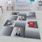 SIMPEX KinderTeppich, Fußball-Design, Teppich Grau, 160 x 230 cm, Teppich für Kinder, Teppich Kinderzimmer