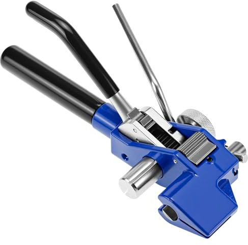 QWORK Herramientas de bandas, de acero inoxidable para atadura de cables de acero inoxidable, herramientas de bandas de fleje, tensor de banda de acero inoxidable, correa de correa de sujeción y corte