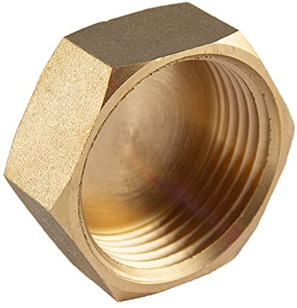konst-install Messing Kappe 3/8 Zoll (Ø 15mm) Innengewinde, Rohrkappe IG mit Sechskant, Endkappe aus Messing, Gewindefitting, Messing Fittings, für Heizung und Trinkwasseranlage geeignet