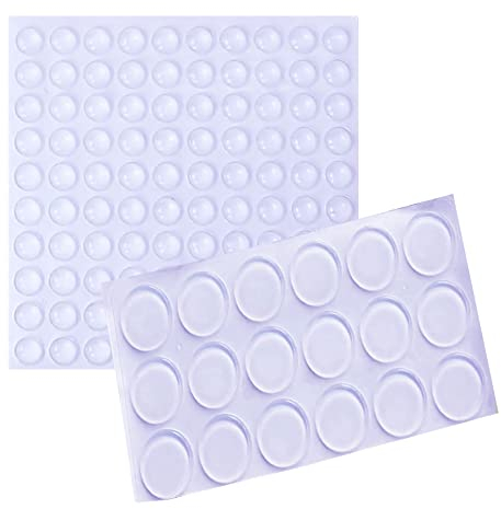 Gummipuffer,118 Pcs Transparent Elastikpuffe Gummifüße Selbstklebend Antirutsch Klebepads Anti Rutsch Pads für Türklinkenpuffer Klinke Türstopper Schubladen Schränke Türpuffer Anschlagpuffer (2 Größe)