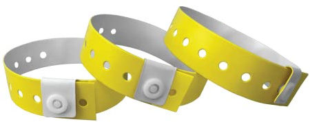 100 gelbe Vinyl/Kunststoff wasserdicht Armbänder - VIP Pool Party Armband für Veranstaltungen