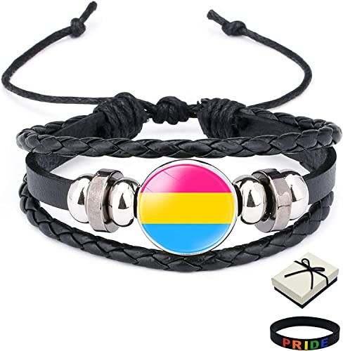 Pansexual Sachen LGBTQ Zubehör Stolz Armband mit Geschenkbox, Transgender Gay Trans Lesbian Bisexuelle BI-Geschenke für jugendlich Männer Frauen Valentinstag