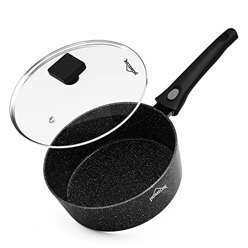 HOMELUX Pfanne Induktion Antihaft-pfanne mit Deckel 24cm,3L Bratpfanne Hoher Rand Pan mit deckel Aluguss Bratpfanne mit Abnehmbarer Griff Universalpfannen Induktion Pfanne HLDFP81524