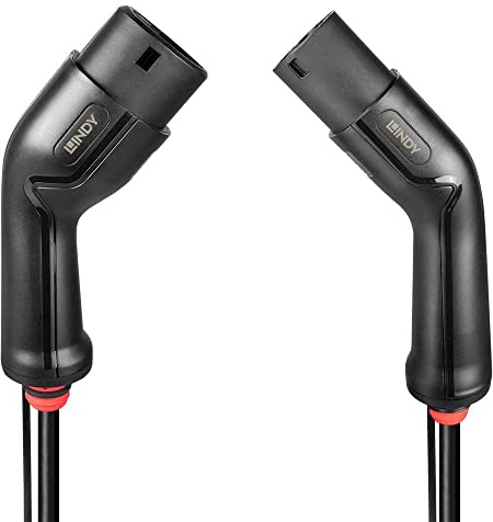 Lindy 30110 5m Ladekabel Typ 2 für E-Fahrzeuge, 11kW, 3-phasiges Laden für E-Fahrzeuge und Plug-in-Hybride