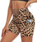 ACTINPUT Radlerhose Damen mit Taschen High Waist Yoga Shorts Kurze Leggings Blickdicht Sporthose Hotpants(Leopard,M)