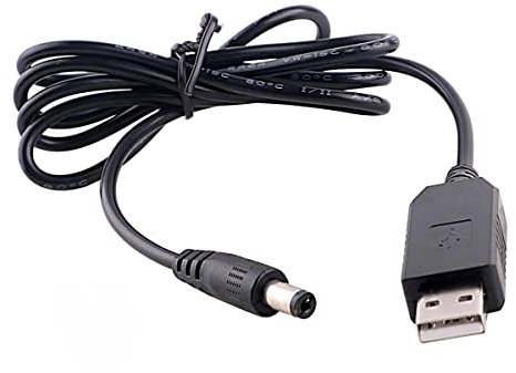 YSJJZRL 1M USB mâle vers DC 5.5 * 2.1mm DC 5V/9V/12V câble de connecteur de Prise d'alimentation USB vers Cordon de Chargeur d'alimentation CC (5V-1M)