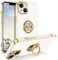 GUAGUA iPhone 11 Case,iPhone 11 Phone Case with 360° Ring Holder Slim Shockproof Kickstand Support Magnetic Car Mount Women Men Non-Slip Protective Phone Cover, Blue Gray/Gold