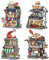 LOZ Mini Blocks 4 In 1 Chinoiserie Straßenansicht Bausteine Gehäuse Klemmbausteine Bausatz, 3075 Stücke Gourmet Shop Collage Kit modulare Gehäuse Modell Kit, Kinder und Erwachsene Geschenk Spielzeug