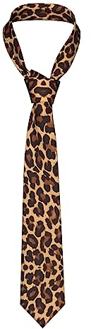 BROLEO Coole Geparden-Leoparden-Krawatten für Herren, lange Krawatten: 144,7 x 7,9 cm, strapazierfähige Krawatten für Hochzeiten, Partys, Geschenke, Business, Alltag, Geburtstag, Schwarz , One size