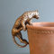 Fyne-Finds Gold Cheetah Plant Pot Hanger Pot Climber Animal Home Garden Decor Leopard 16cm Large Ornament