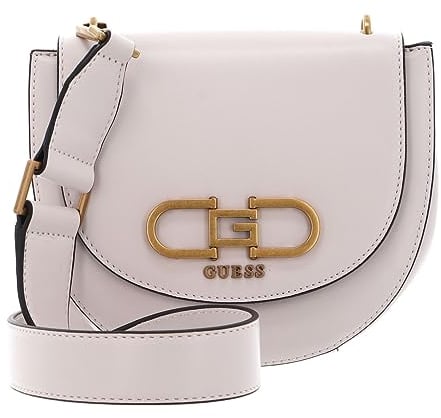 GUESS Fleet Mini Saddle Crossbody Bag Stone