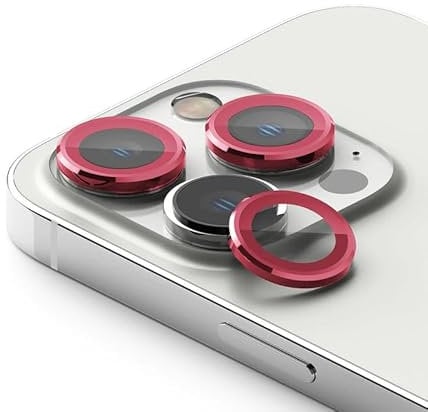 MASETECH For iPhone 15 Pro / 15 Pro Max Camera Lens Protector Tempered Glass Cover (Red)
