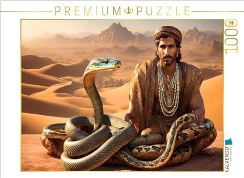 Puzzle · Tanzende Schlange fixiert ihren Meister | Mystische Schlangenbeschwörer · 1000 Teile · Lege-Größe 64 × 48 cm · CALVENDO Puzzle