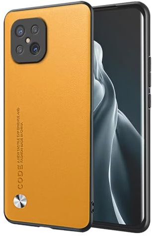 EASSGU Custodia per OPPO Reno4 Z 5G (6.57 Inches), Cover per Telefono in Stile Business con Retro in PU Pelle - Giallo