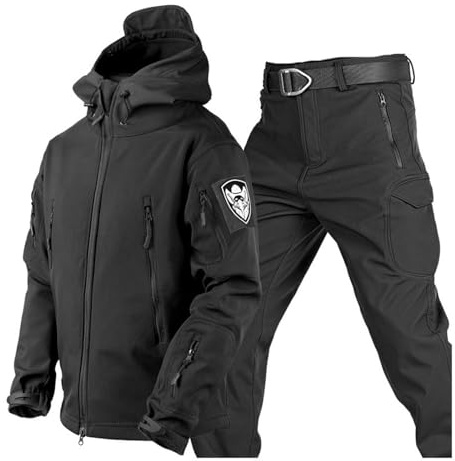 Snowboard Ski Suit For Men, Mens Winter Warm Hooded Ski Jacket With Armband And Pants With Belt Set, Waterproof Windproof Snow Suits Two Piece, For Skiing, Snowmobiling, Hiking