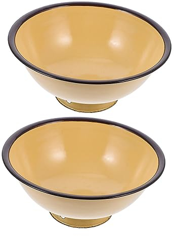 PRETYZOOM 2st Emaille Schüssel Geschirr Ramen Schüssel Asien Gemüse