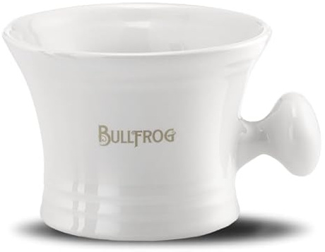 Bullfrog Rasierschale aus Porzellan – traditionelles Design – fördert die Schaumbildung – ergonomischer Griff – Made in Germany