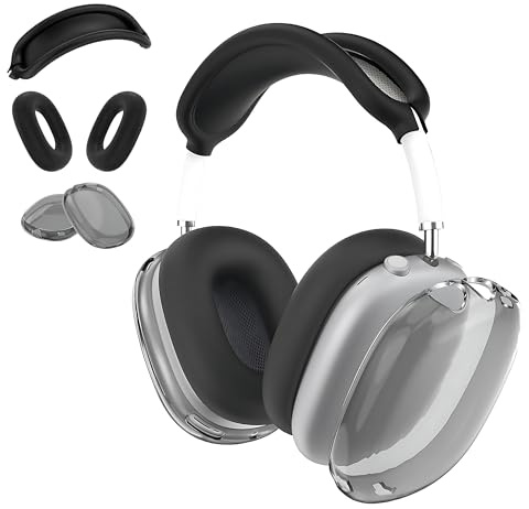 Aiivioll 3in1 Hülle für Apple AirPods Max,Schutzhülle/Ohrmuschel(schwarz)