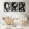 3Pcs Black Abstract Metal Wall Art, Minimalist Decor Modern Single Line Art Wall Decor, 3D Textured Hollow Out Design Wall Sculptures, Metal Artwork for Wall Art for Living Room Kitchen(18 x 12)