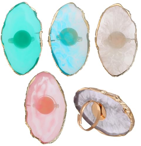 FRCOLOR 5 Pezzi Piastra Per Manicure in Resina Colorata Per Unghie Stile Agata Strumento Per Nail Art Misti Per Negozi Di Unghie e Uso Domestico