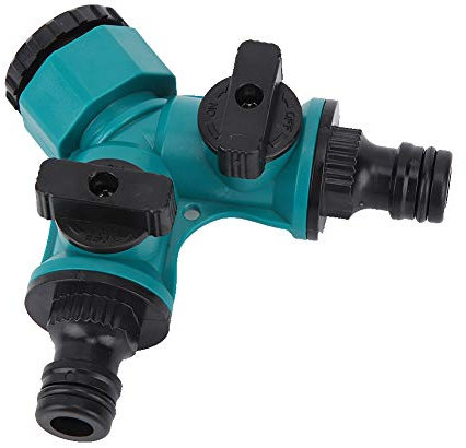 Gartenschlauch-Splitter, 2-Wege, Schlauch-Y-Splitter Mit Absperrung, Waschmaschinen-Schlauchverteiler, 2-Wege-Wasserschlauch-Splitter aus Robustem Kunststoff Mit Absperrventil, Garten-Wasserhahn-Split