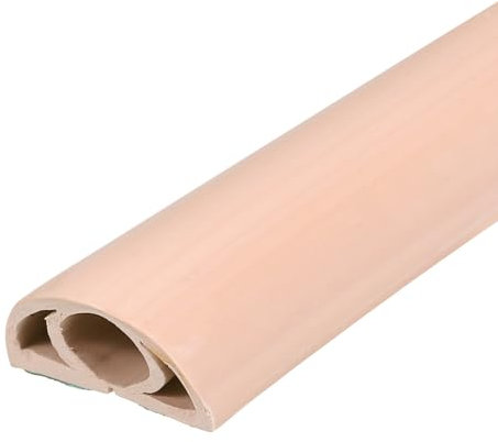 sourcing map 3.9ft Floor Cord Cover PVC Cable Protector 0.3D Cable Management Light Brown
