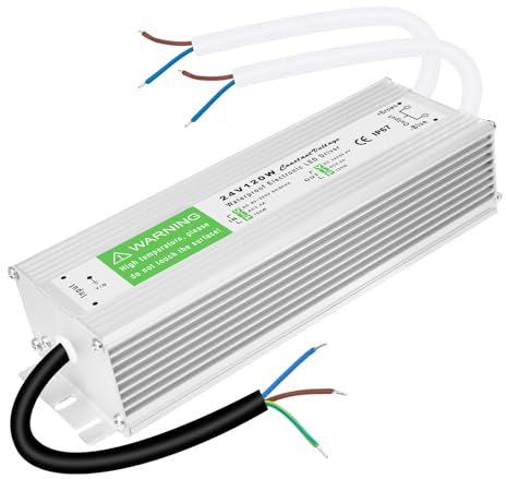 Transformator 230V 24V, LED Trafo 24V 120W, 5A LED Netzteil, LED Treiber AC Auf DC Schaltnetzteil, Netzteil trafo 230V auf 24V, IP67 Wasserdicht LED-Treiber Netzteil, für LED Lampen MR11 MR16 G4