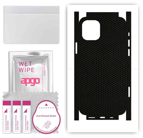 apgo Rückseite + Seiten Schutzfolie, Skin, kompatibel mit Apple iPhone 12, Hinten Displayschutzfolie aus Vinylfolie, Kratzfest, einfache Montage - Matrix