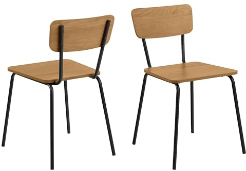 möbelando 4-Fußstuhl >Peru< (4er-Set) in Wildeiche - 45,6x75x52,5 (BxHxT)