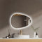 EMKE Miroir Salle de Bain avec Éclairage, 60 x 45 cm, Miroir LED Asymétrique, Interrupteur Tactile, 3 Couleurs de Lumière Réglables, Miroir Anti-Buée
