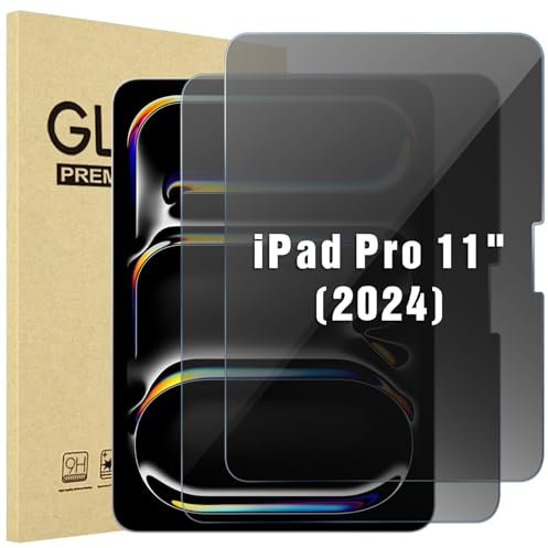 ProCase 2 Stück Privacy Schutzglas für 11 iPad Pro (M4) 2024, Links und rechts Sichtschutz Displayschutzfolie