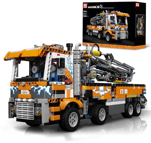 Mould King 19014 Camion pompe à béton - 2098 pièces - Kit de construction pneumatique pour adulte - Véhicule à construire comme cadeau d'anniversaire de vacances