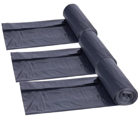 DONAU ECO 22021422-05 Müllbeutel 60 l Stark / 10 Müllbeutel/ 1 Rollen/Müllsack Mülltüte Abfallsäcke/Blauer Engel zertifiziert/ 100% Recycling Material (LDPE)/ Schwarz (Packung mit 3)
