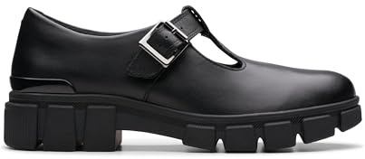Clarks Evyn Bar Y Girls Senior School Shoes 4.5 Black