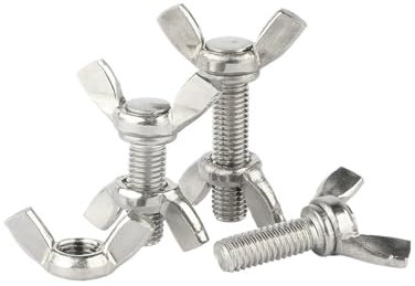 OZFJJWY M3 M4 M5 M6 M8 M10 304 Edelstahlschrauben und Flügelmutter-Set, Flügelschraube, Klaue, Handfestziehschrauben (M5-2 Sets, 40 mm)